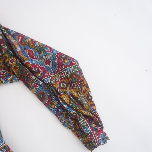 Vintage Fashion Passport Parisian Paisley Print Zip Up Lightweight Jacket Hood S - Picture 5 of 11